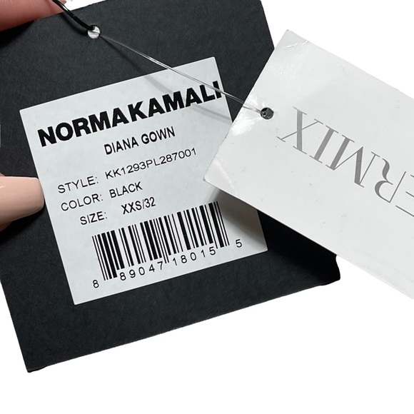 Norma Kamali Black Cinched Diana Gown XXS - Picture 8 of 11